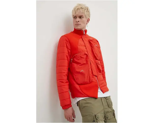 A-COLD-WALL* geaca Asymmetric Padded Jacket barbati, culoarea rosu, de tranzitie ACWMO154-VOLTRED