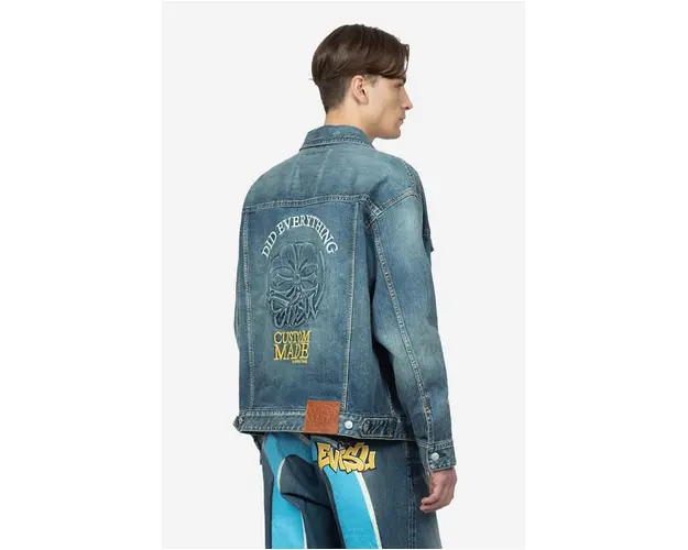 Evisu geaca din denim barbati, de tranzitie, oversize 2ESHTM3DJ710LFCS-indigo
