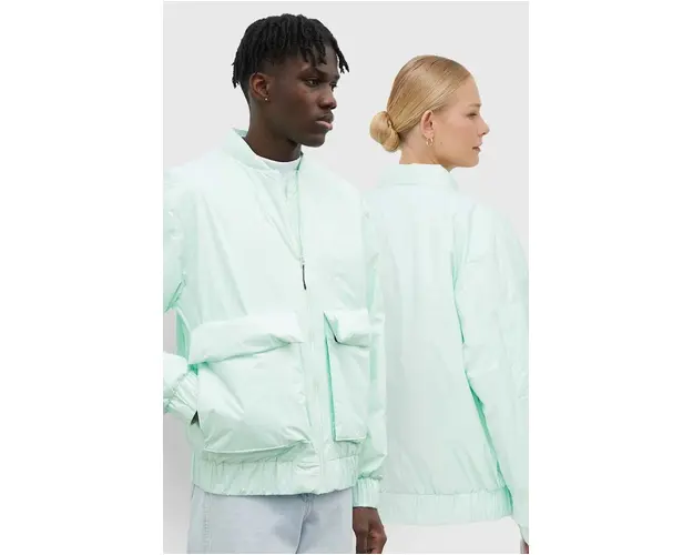 Rains geaca de ploaie 15530 Fuse Bomber Jacket culoarea verde, de tranzitie, oversize