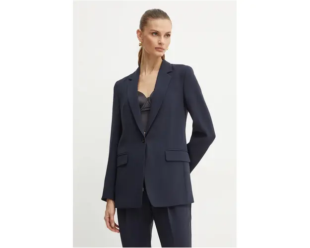 BOSS sacou culoarea albastru marin, un singur rand de nasturi, neted