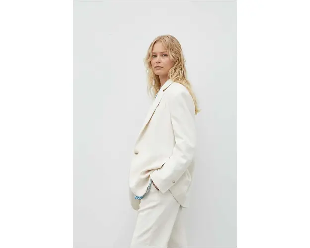 Day Birger et Mikkelsen sacou Emile culoarea bej, un singur rand de nasturi, neted