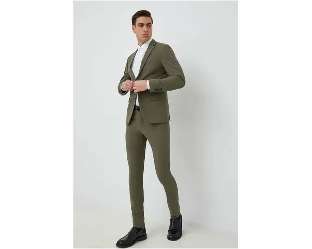 Lindbergh costum Barbati, culoarea verde, neted