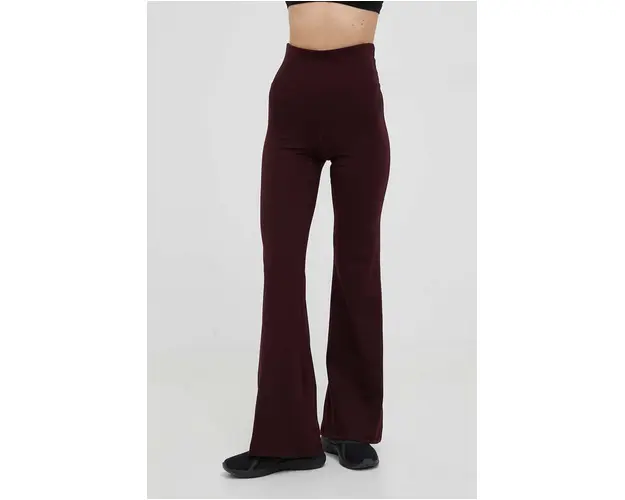 Dkny pantaloni femei, culoarea bordo, neted