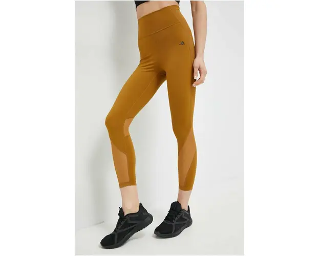 adidas Performance leggins de antrenament Tailored culoarea maro, neted