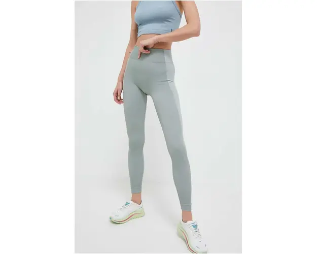 Reebok jambiere de yoga culoarea verde, cu imprimeu