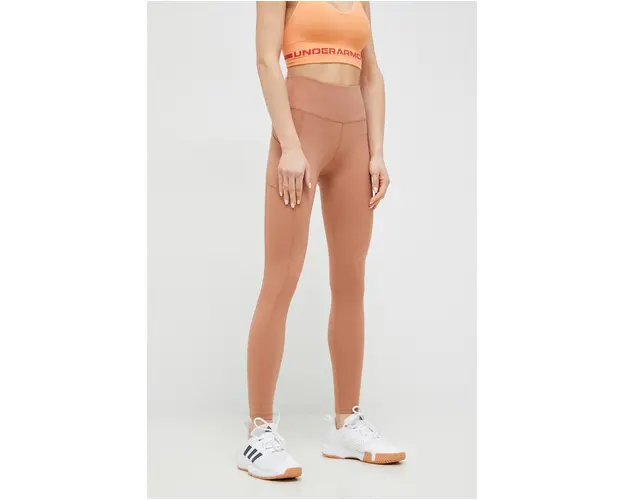 Roxy leggins de antrenament Heart Into It x Mizuno culoarea maro, neted