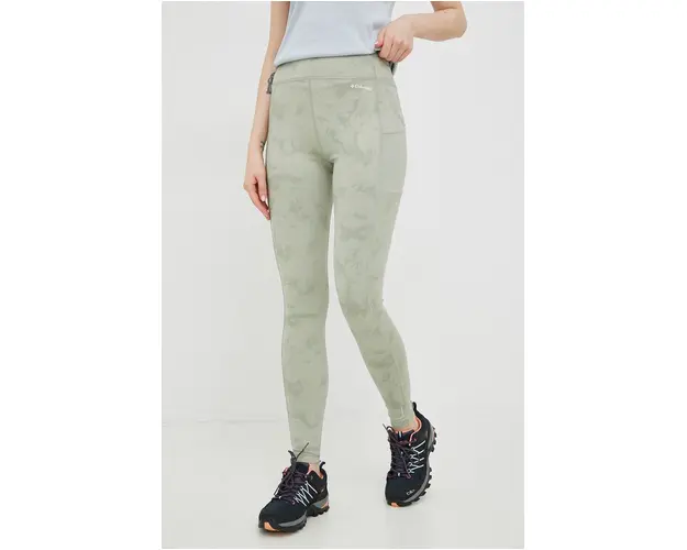 Columbia leggins sport Windgates femei, culoarea verde, modelator