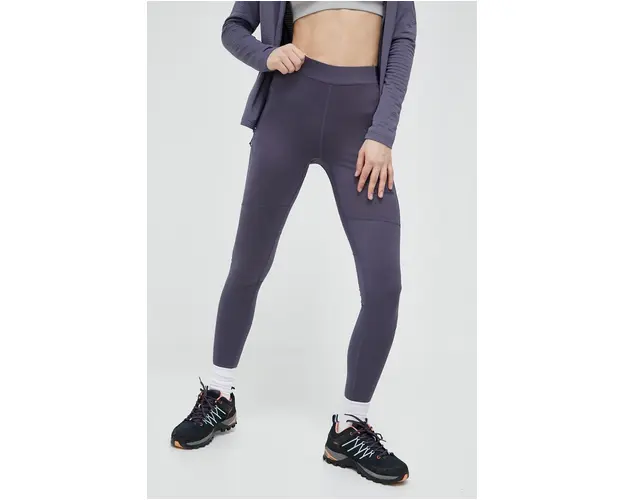 Jack Wolfskin leggins sport Berntal Tights femei, culoarea violet, neted
