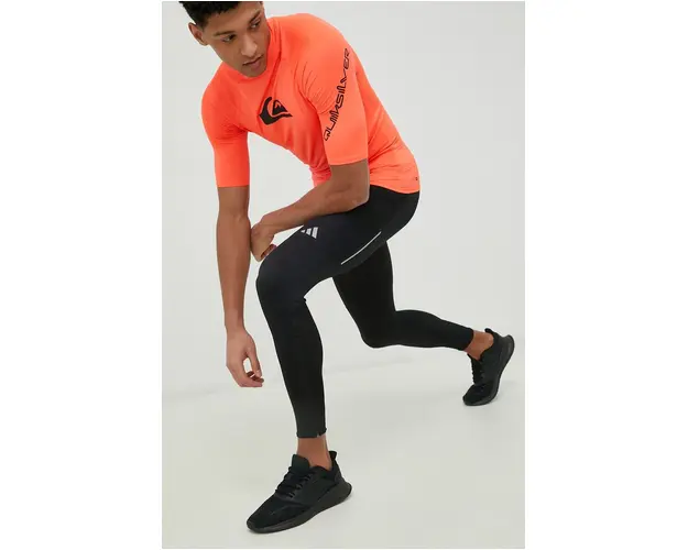 adidas Performance leggins de alergare Saturday culoarea negru, neted