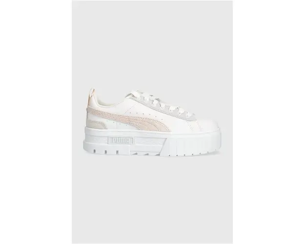 Puma sneakers din piele Mayze Mix Wns culoarea alb 387468