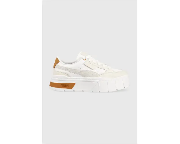 Puma sneakers din piele Mayze Stack Luxe Wns culoarea alb 389853