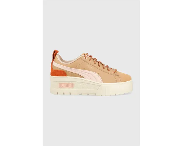 Puma sneakers din piele Mayze Wedge Wild Women Wns culoarea maro