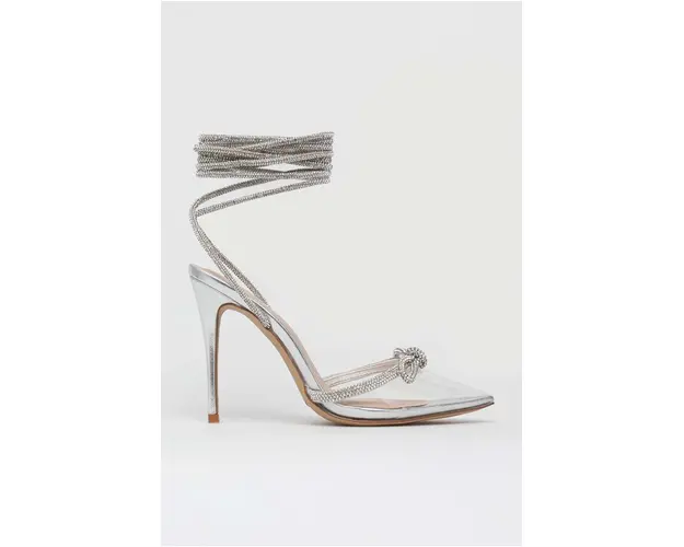 Aldo pantofi cu toc Halalia culoarea argintiu