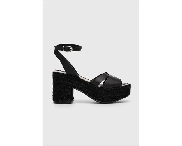 Pepe Jeans sandale de piele TAFFY culoarea negru, PLS90602