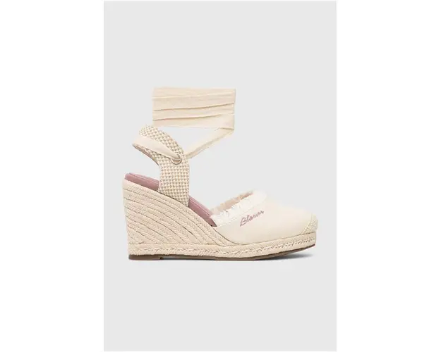 Blauer espadrile Wells culoarea bej, toc pana, S3WELLS01