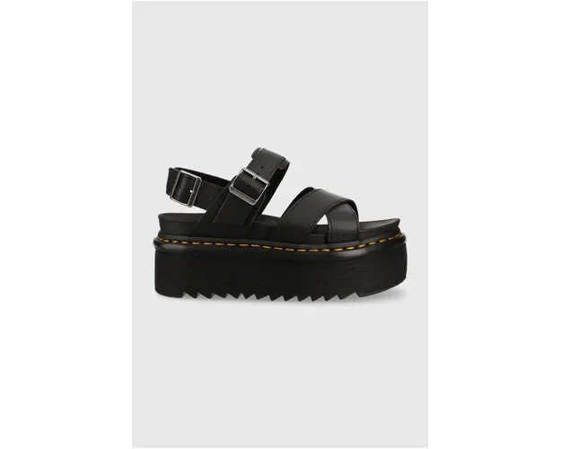 Dr. Martens sandale de piele Voss II Quad femei, culoarea negru, cu platforma DM30717001