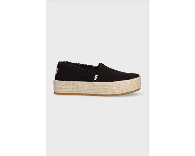 Toms espadrile Valencia culoarea negru, cu platforma, 10019795