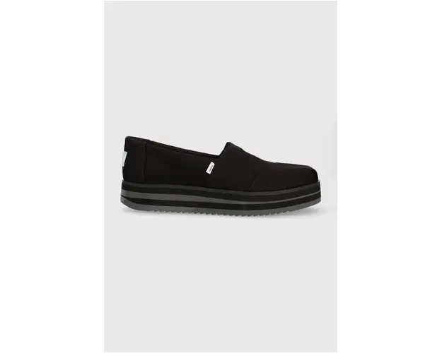Toms espadrile Alpargata Midform culoarea negru, cu platforma, 10019466
