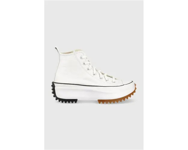 Converse tenisi de piele Run Star Hike Platform femei, culoarea alb, A04293C
