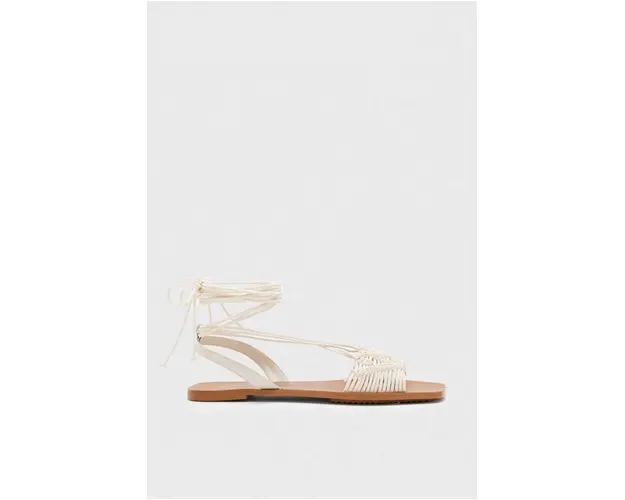 AllSaints sandale de piele femei, culoarea alb, Donna