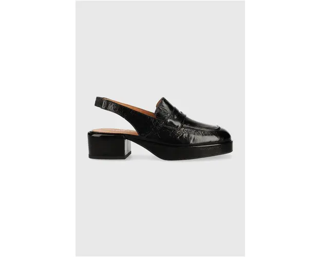 Jonak pantofi de piele VALERE CUIR BRILLANT femei, culoarea negru, cu toc drept, 3400140