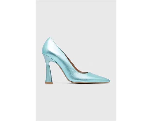 Jonak stilettos de piele DABATE CUIR METALLISE culoarea turcoaz, 3400175