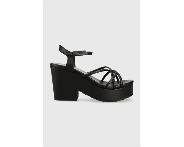 BOSS sandale Cate Wedge culoarea negru, 50493097