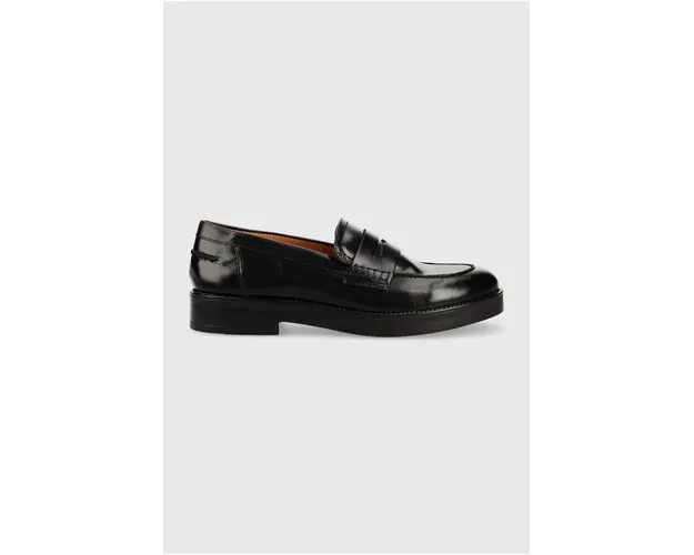 Jonak mocasini de piele MIRNA CUIR femei, culoarea negru, cu toc plat, 6000575