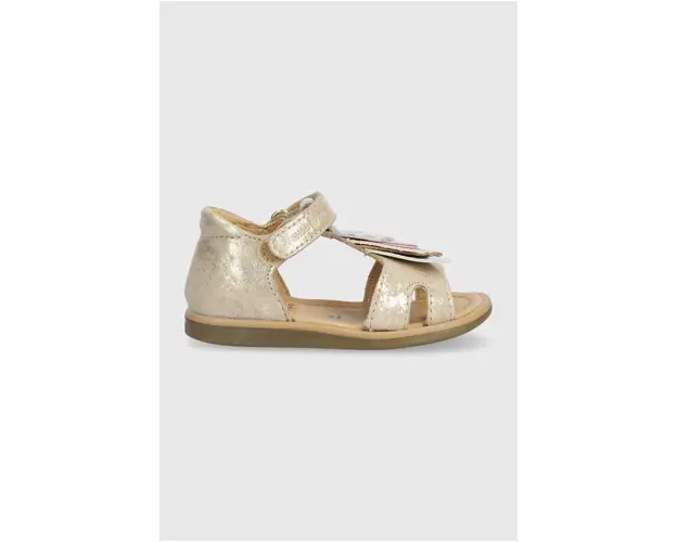 Shoo Pom sandale din piele pentru copii culoarea auriu