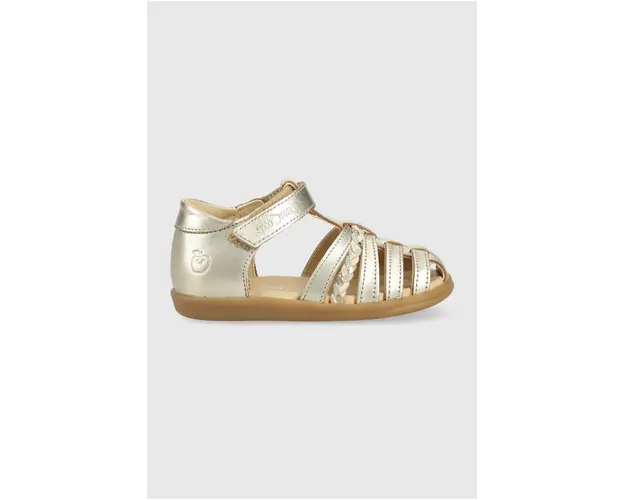 Shoo Pom sandale din piele pentru copii culoarea auriu