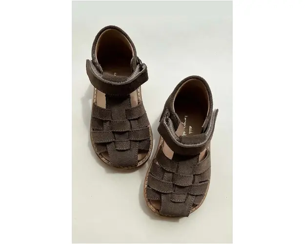 Konges Sløjd sandale din piele pentru copii culoarea gri