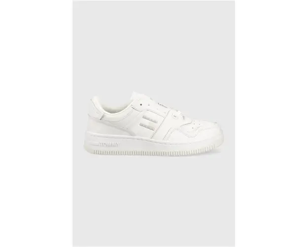 Tommy Jeans sneakers din piele BASKET CUPSOLE culoarea alb, EM0EM01194