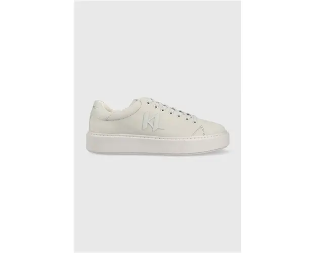 Karl Lagerfeld sneakers din piele MAXI KUP culoarea gri, KL52217