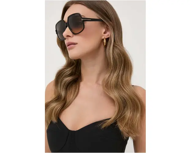 Tom Ford ochelari de soare femei, culoarea negru