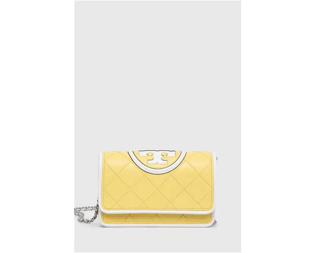 Tory Burch poseta de piele culoarea galben