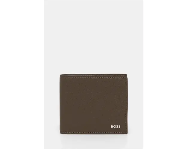 BOSS portofel de piele barbati, culoarea verde, 50485599