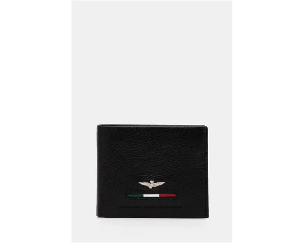 Aeronautica Militare portofel de piele barbati, culoarea negru