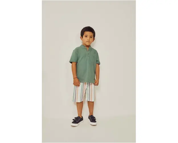 zippy tricou polo copii culoarea verde, neted