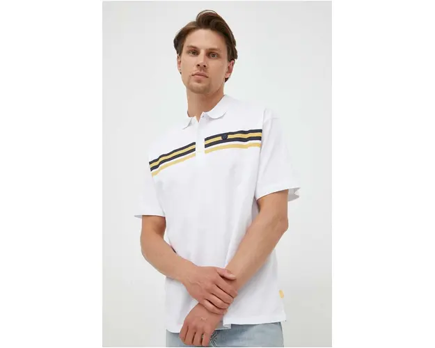 Pepe Jeans polo de bumbac culoarea alb, cu imprimeu