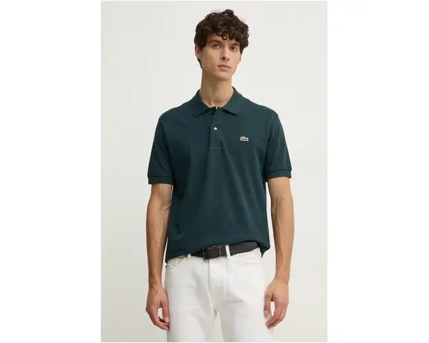 Lacoste polo de bumbac culoarea gri, melanj
