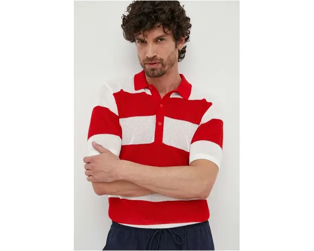 United Colors of Benetton polo de bumbac culoarea rosu, modelator