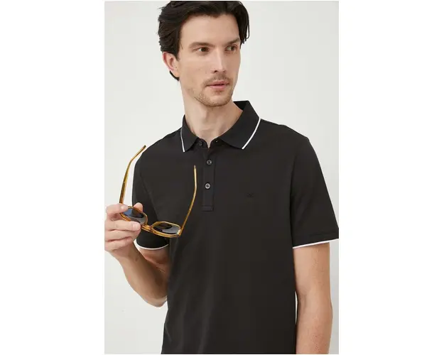 Michael Kors tricou polo barbati, culoarea negru, neted