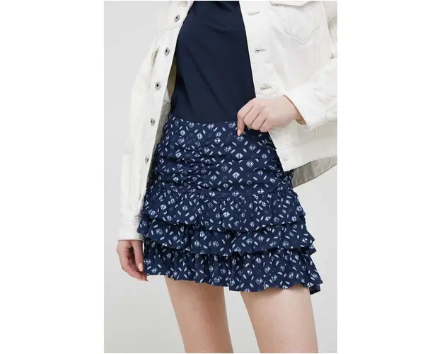 Pepe Jeans fusta Eimi culoarea albastru marin, mini, evazati