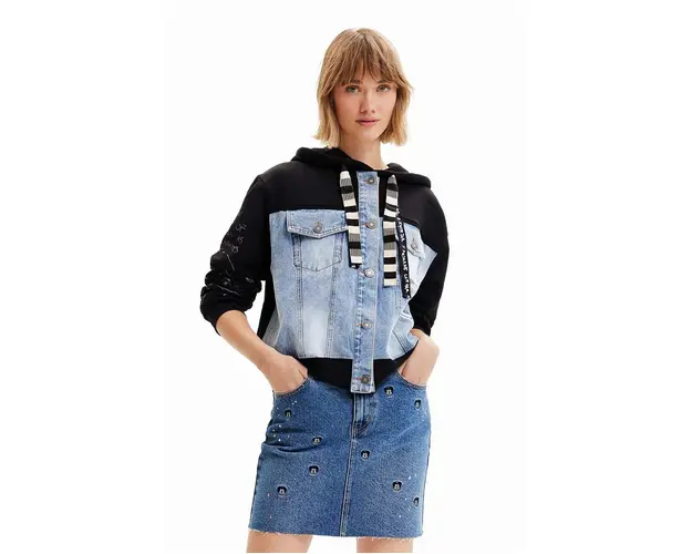 Desigual fusta jeans mini, drept