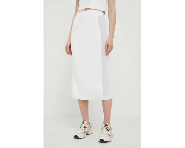 United Colors of Benetton fusta culoarea alb, midi, drept