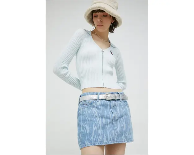 Tommy Jeans fusta jeans mini, drept