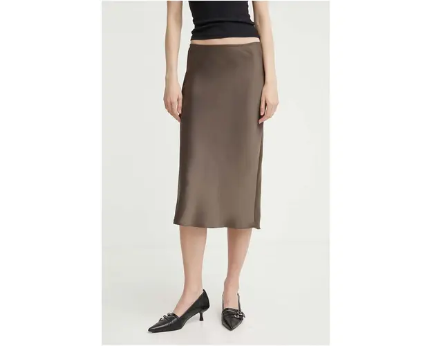 Samsoe Samsoe fusta AGNETA culoarea maro, midi, creion, F22300195