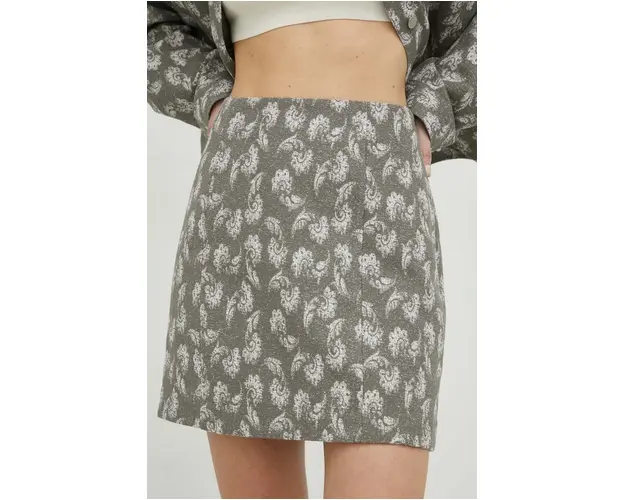 Samsoe Samsoe fusta culoarea gri, mini, creion