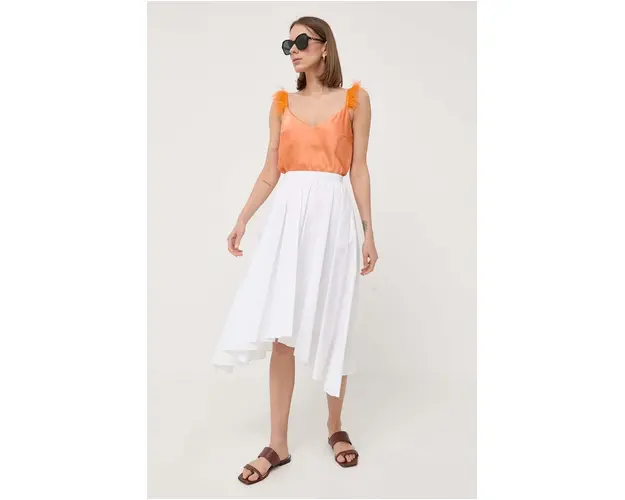 MICHAEL Michael Kors fusta culoarea alb, midi, evazati