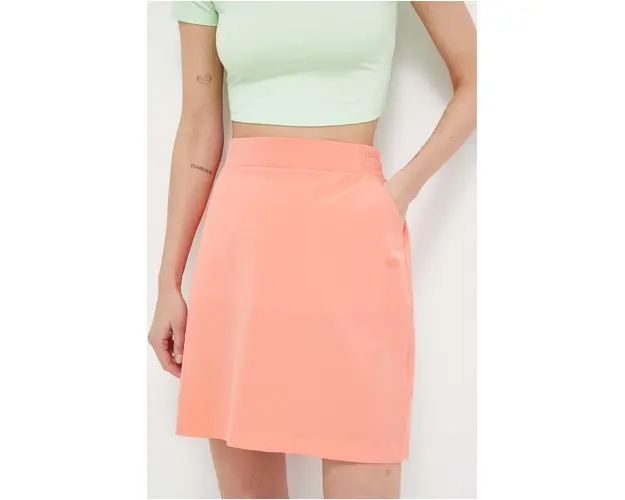 Helly Hansen fusta culoarea portocaliu, mini, drept 34375